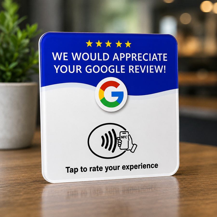 Google Review Plaque (Blue)